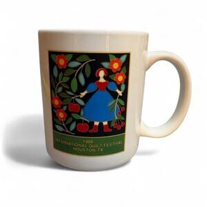 1998 International Quilt Festival Houston Mug LinYi Silver Phoenix Folk Art